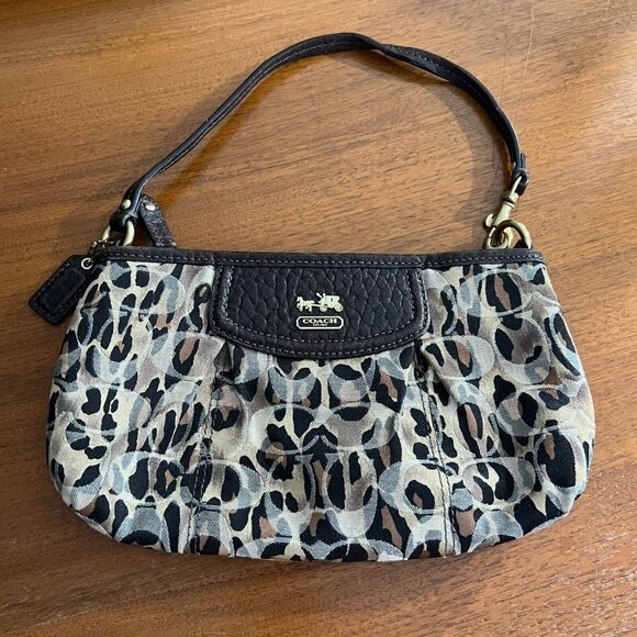 Coach Madison Top Handle Wristlet Pouch In Ocelot - Vintage - EUC - Picture 2 of 12